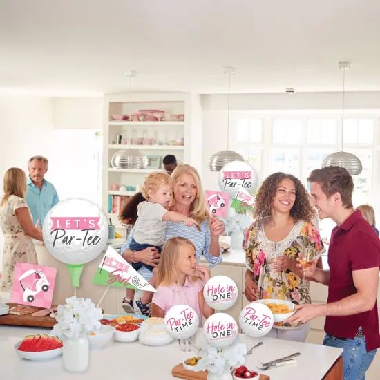 Big Dot of Happiness Golf Girl - Pink Birthday Party or Baby Shower Centerpiece Sticks - Showstopper Table Toppers - 35 Pieces {6}