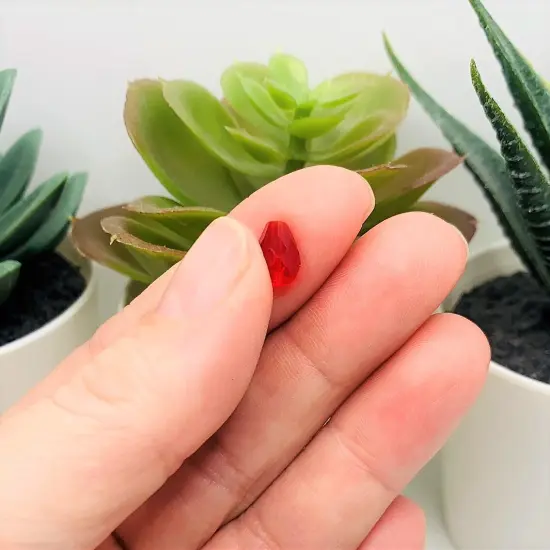 4, 20 or 50 Pieces: 6x8 mm Teardrop Dark Red Imitation Crystal July Birthstone Beads {3}