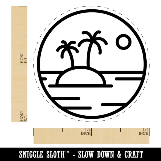Deserted Island in Ocean Self-Inking Rubber Stamp Ink Stamper for Stamping Crafting Planners Dry Pad {1}