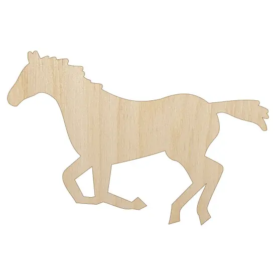 Horse Running Solid Unfinished Wood Shape Piece Cutout for DIY Craft Projects {1}