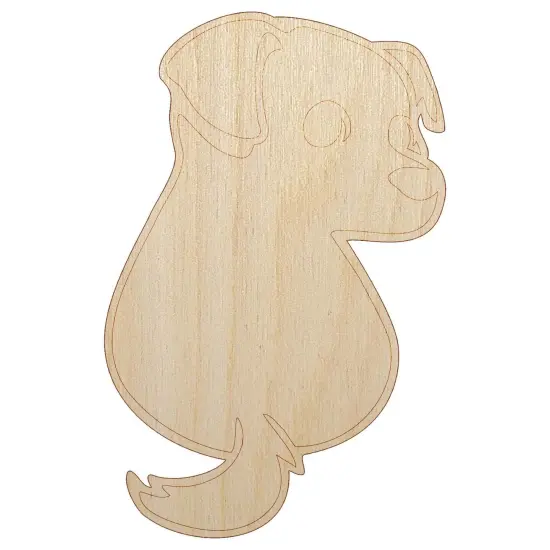 Cute Puppy Looking Back Unfinished Wood Shape Piece Cutout for DIY Craft Projects {7}