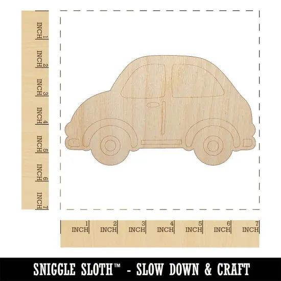 Cute Car Unfinished Wood Shape Piece Cutout for DIY Craft Projects {1}