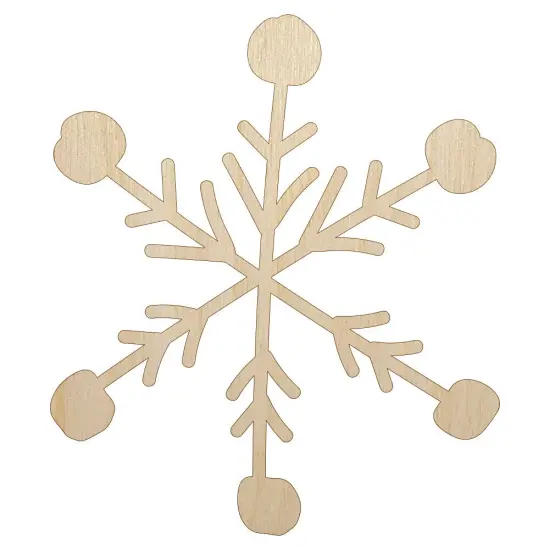 Snowflake Sketch Winter Unfinished Wood Shape Piece Cutout for DIY Craft Projects {2}