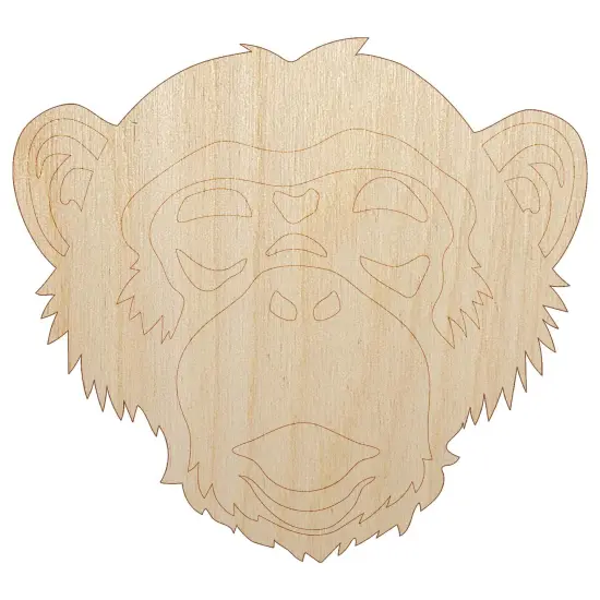 Chimpanzee Primate Ape Unfinished Wood Shape Piece Cutout for DIY Craft Projects {7}