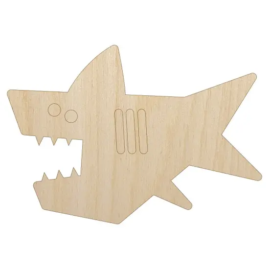 Shark Doodle Unfinished Wood Shape Piece Cutout for DIY Craft Projects {7}