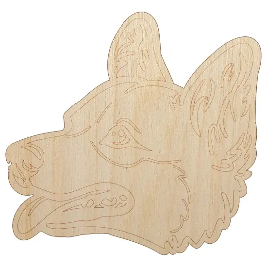 Pembroke Welsh Corgi Head Dog Unfinished Wood Shape Piece Cutout for DIY Craft Projects {7}