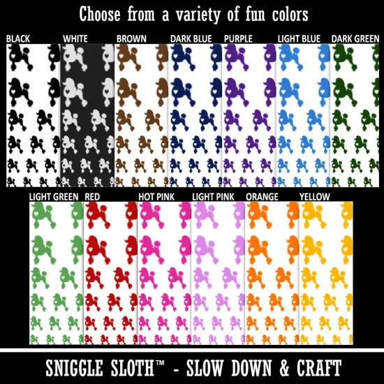 Standard Poodle Dog with Heart Temporary Tattoo Water Resistant Fake Body Art Set Collection Dark Green {3}