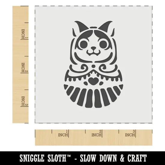 Cat Russian Nesting Doll Matroyshka Babushka Wall Cookie DIY Craft Reusable Stencil {6}