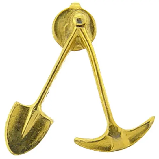 Pick & Shovel Pin Gold Plated 1" {1}