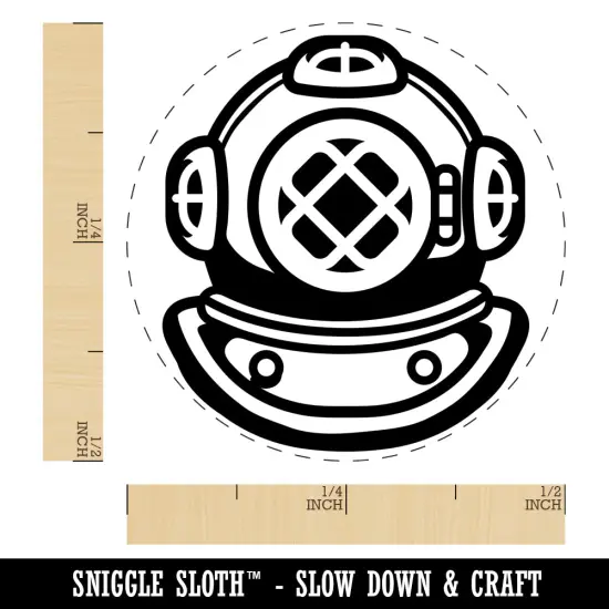 Antique Vintage Deep Sea Diving Helmet Self-Inking Rubber Stamp for Stamping Crafting Planners Pink {1}