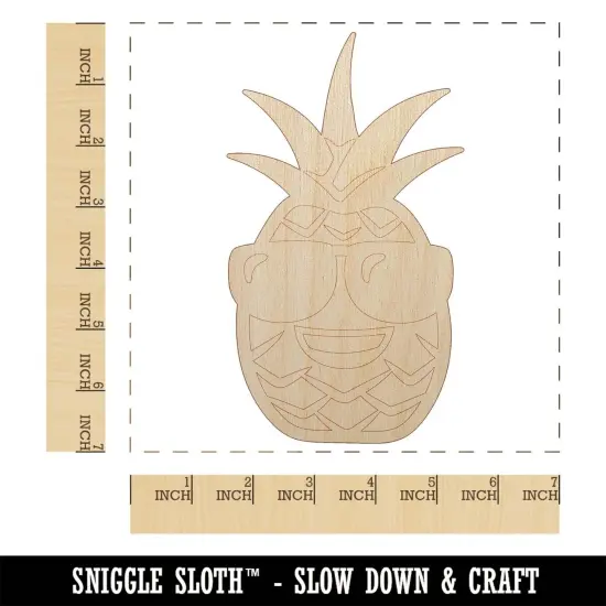 Pineapple with Sunglasses Unfinished Wood Shape Piece Cutout for DIY Craft Projects {1}