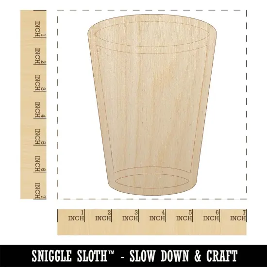 Empty Water Glass Cup Unfinished Wood Shape Piece Cutout for DIY Craft Projects {1}
