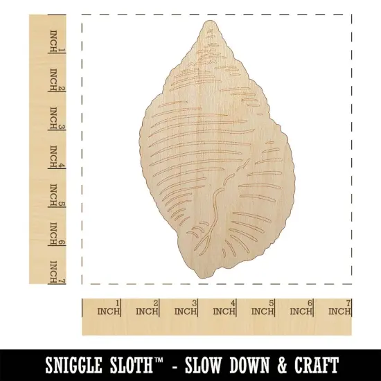 Nutmeg Shell Seashell Beach Unfinished Wood Shape Piece Cutout for DIY Craft Projects {1}