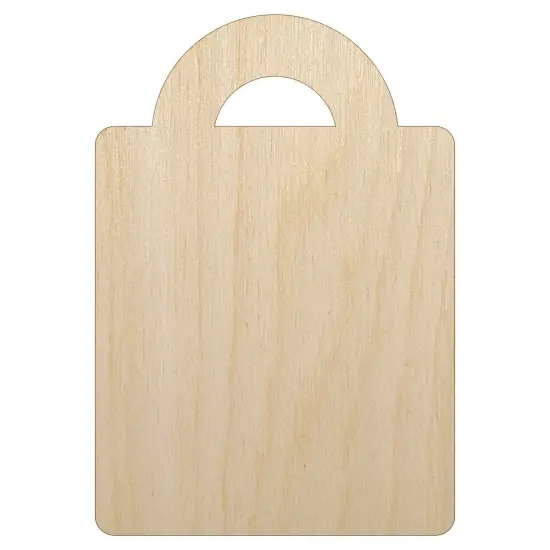 Grocery Tote Bag Purse Solid Unfinished Wood Shape Piece Cutout for DIY Craft Projects {7}