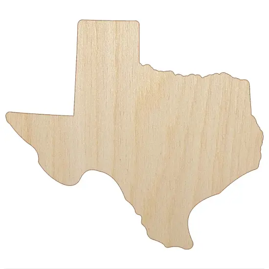 Texas State Silhouette Unfinished Wood Shape Piece Cutout for DIY Craft Projects {2}