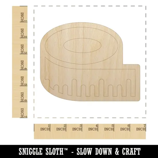 Measuring Tape Sewing Unfinished Wood Shape Piece Cutout for DIY Craft Projects {1}