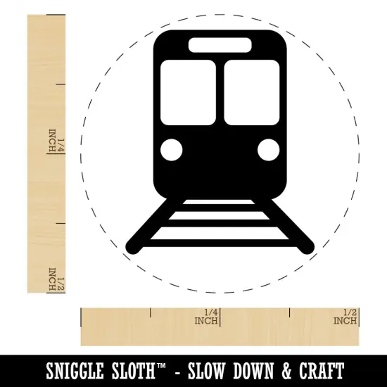 Train Tram Rail Railway Station Icon Self-Inking Rubber Stamp for Stamping Crafting Planners Fuchsia {1}