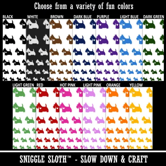 Scottish Terrier Scottie Dog with Heart Temporary Tattoo Water Resistant Fake Body Art Set Collection Brown {3}