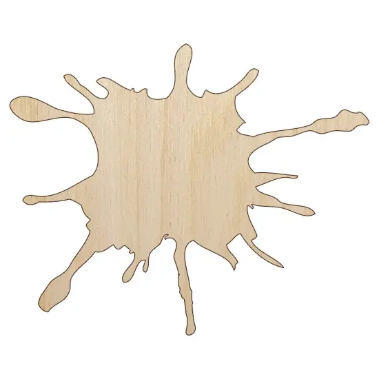 Ink Splatter Unfinished Wood Shape Piece Cutout for DIY Craft Projects {1}