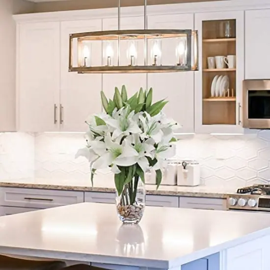 34" Artificial Casablanca Lily Stem - Realistic Silk Floral Accent for Elegant Arrangements, Floral Home by Artificial Flowers {2}