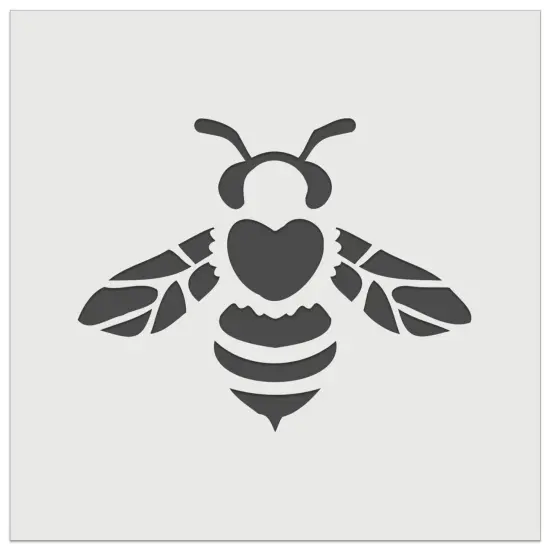 Cute Honey Bumblebee with Heart on Back Wall Cookie DIY Craft Reusable Stencil {2}