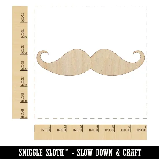 Handlebar Mustache Moustache Silhouette Unfinished Wood Shape Piece Cutout for DIY Craft Projects {1}