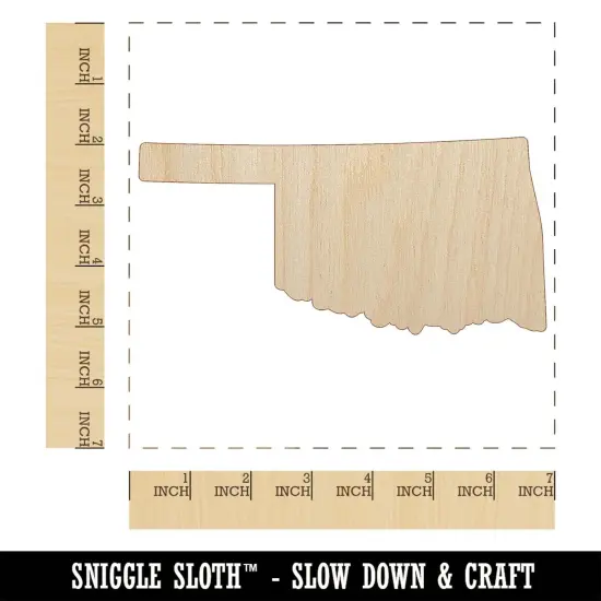 Oklahoma State Silhouette Unfinished Wood Shape Piece Cutout for DIY Craft Projects {1}