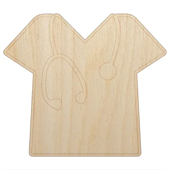Medical Scrubs and Stethoscope Hospital Doctor Nurse Unfinished Wood Shape Piece Cutout for DIY Craft Projects {7}