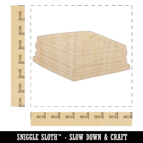 S'mores Graham Cracker Chocolate Marshmallow Campfire Snack Unfinished Wood Shape Piece Cutout for DIY Craft Projects {1}