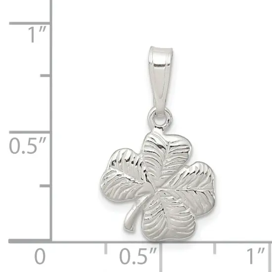 Sterling Silver 4 Leaf Clover Charm Good Luck Jewelry 24mm x 14mm {4}