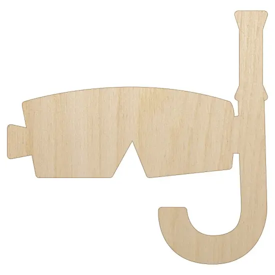 Snorkel Mask Doodle Unfinished Wood Shape Piece Cutout for DIY Craft Projects {1}