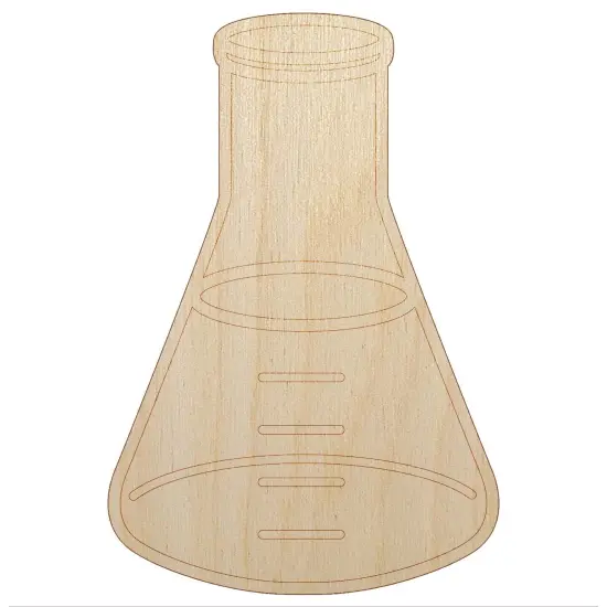 Glass Erlenmeyer Flask Chemistry Science Unfinished Wood Shape Piece Cutout for DIY Craft Projects {2}