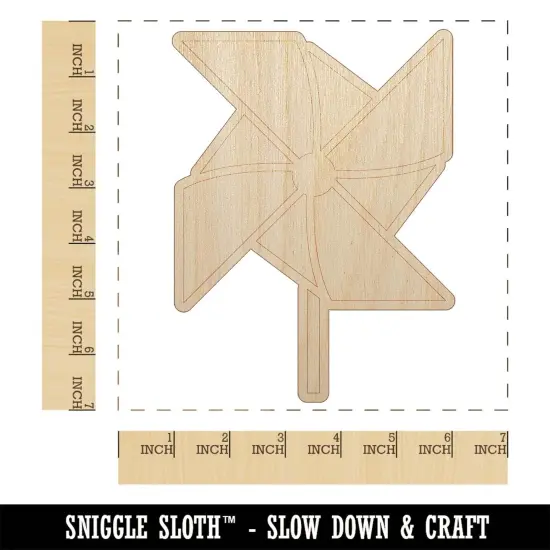 Pinwheel Toy Chinese New Year Unfinished Wood Shape Piece Cutout for DIY Craft Projects {1}