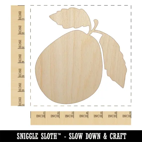 Guava Fruit Solid Unfinished Wood Shape Piece Cutout for DIY Craft Projects {1}