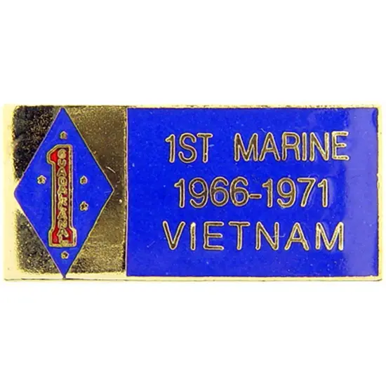 U.S.M.C. 1st Marine Division Vietnam Pin 1 1/8" {1}