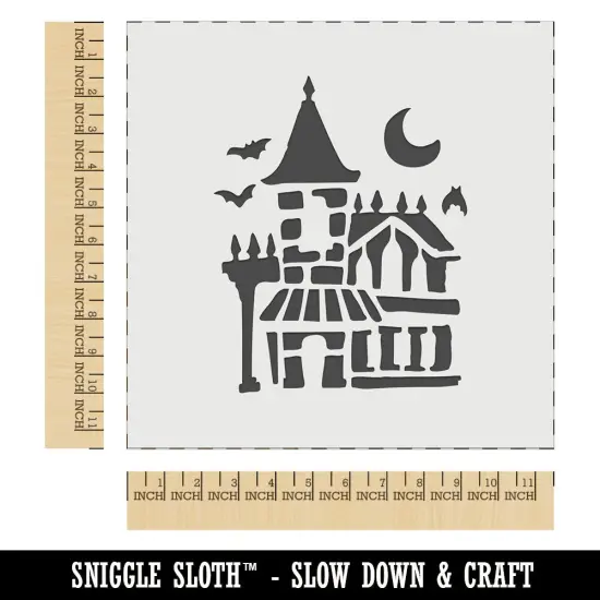 Spooky Haunted House Mansion Horror Halloween Wall Cookie DIY Craft Reusable Stencil {1}