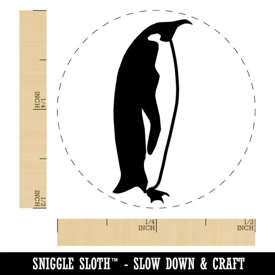 Emperor Penguin Profile Self-Inking Rubber Stamp for Stamping Crafting Planners Orange {1}