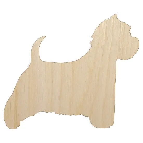 Westie West Highland White Terrier Dog Solid Unfinished Wood Shape Piece Cutout for DIY Craft Projects {1}