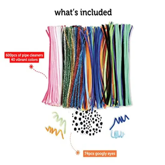 Incraftables Googly Eyes Self Adhesive 1680 pcs Set, 2000 Pcs Pom Poms with Googly Eyes & Glue Stick & 600pcs Pipe Cleaners Chenille for DIY Arts, Craft, Hats & Decorations. Best for Adults and Kids. {6}