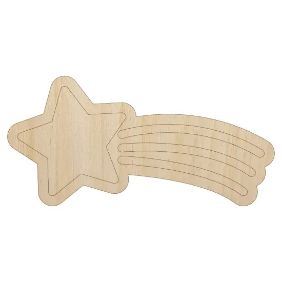 Shooting Star Unfinished Wood Shape Piece Cutout for DIY Craft Projects {2}