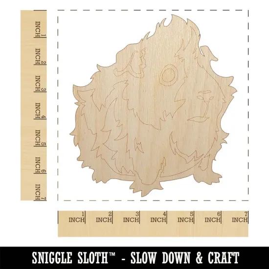 Cute and Hairy Abyssinian Guinea Pig Unfinished Wood Shape Piece Cutout for DIY Craft Projects {1}
