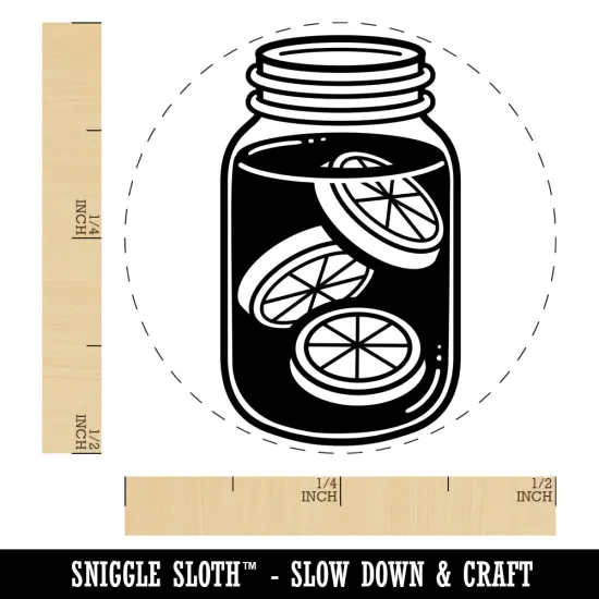 Sun Tea in a Mason Jar Self-Inking Rubber Stamp for Stamping Crafting Planners Yellow {1}