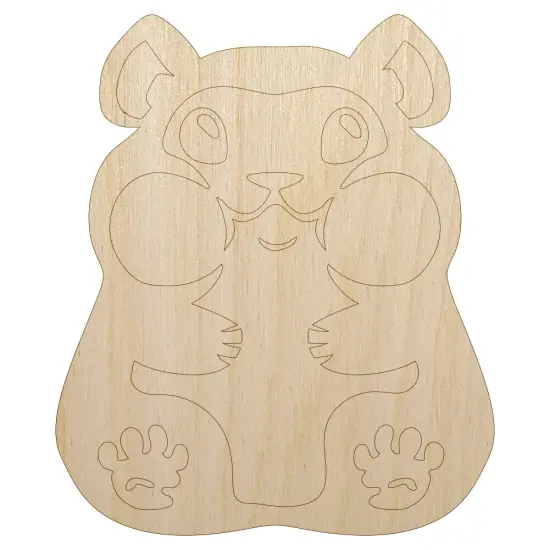 Chubby Cheek Hamster Unfinished Wood Shape Piece Cutout for DIY Craft Projects {7}