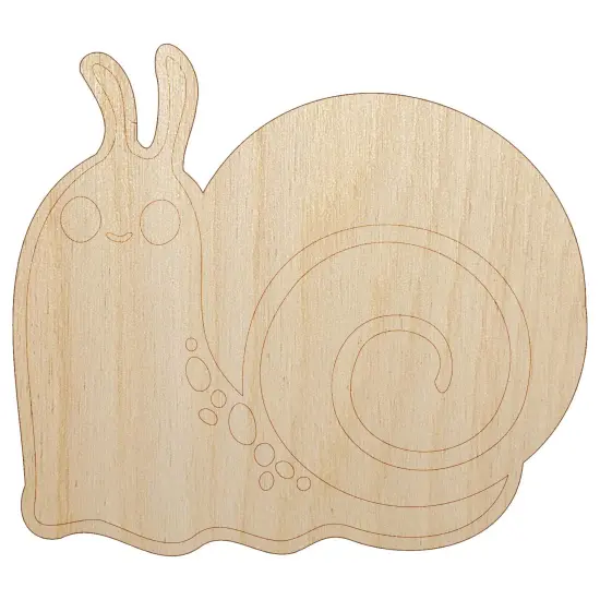 Happy Slow Kawaii Chibi Snail Unfinished Wood Shape Piece Cutout for DIY Craft Projects {7}