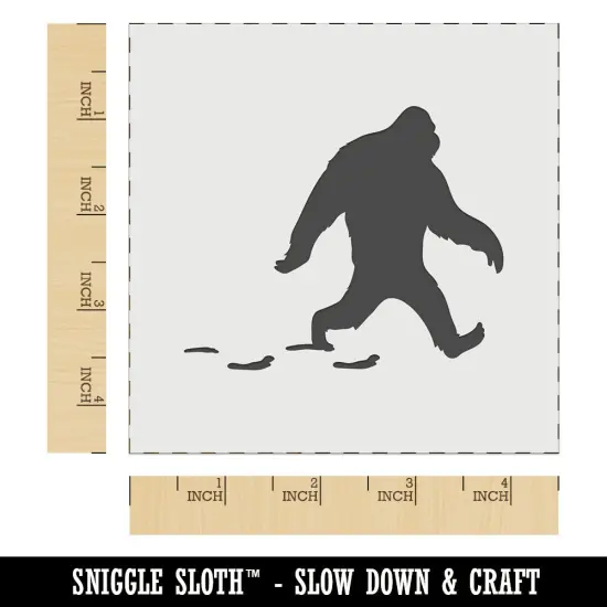 Bigfoot Sasquatch Walking with Footprint Trail Wall Cookie DIY Craft Reusable Stencil {6}