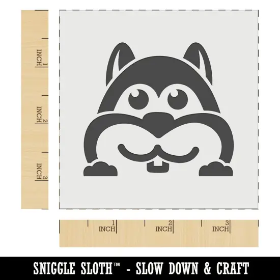 Peeking Chipmunk Wall Cookie DIY Craft Reusable Stencil {5}