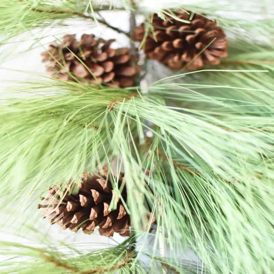 40" Faux Long Needle Pine Swag (w/o bow) {4}