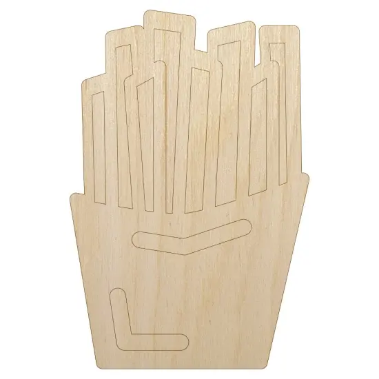 French Fries Snack Doodle Unfinished Wood Shape Piece Cutout for DIY Craft Projects {7}