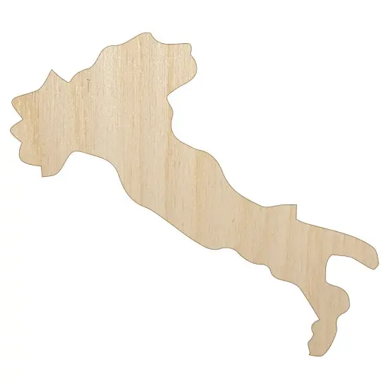 Italy Country Solid Unfinished Wood Shape Piece Cutout for DIY Craft Projects {7}