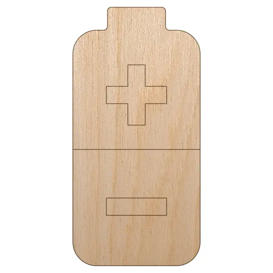 Battery Icon Unfinished Wood Shape Piece Cutout for DIY Craft Projects {2}